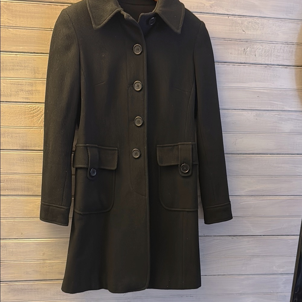 Marvin Richard’s black wool blend coat